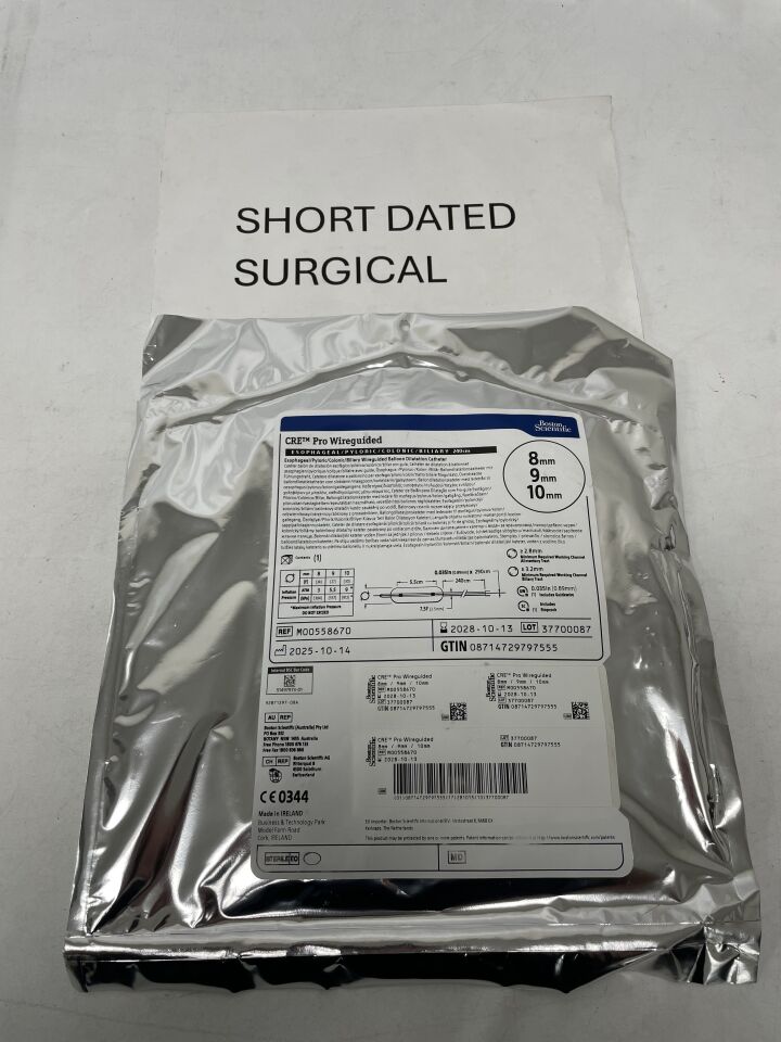 5867 - BOSTON SCIENTIFIC - CRE PRO Wireguided Balloon Dilatation Catheter - Esophageal/Pyloric/Colonic/Biliary - 8mm x 9mm x 10mm, (EA)