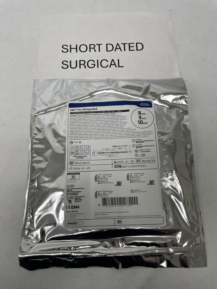 5867 - BOSTON SCIENTIFIC - CRE PRO Wireguided Balloon Dilatation Catheter - Esophageal/Pyloric/Colonic/Biliary - 8mm x 9mm x 10mm, (EA)
