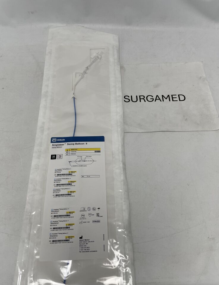 9-SB-034 - ABBOTT - AMPLATZER Sizing Balloon II - 34mm x 70cm (L) - UOM EA - expiration 2025-10-31, (EA)