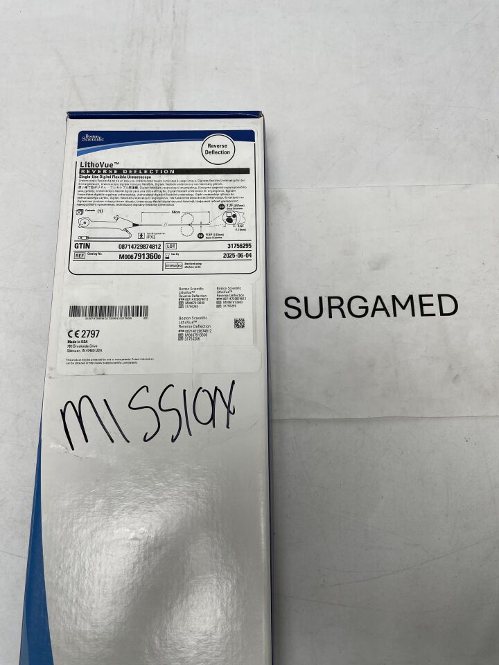 791360 - BOSTON SCIENTIFIC - LithoVue Single-Use Digital Flexible Ureteroscope - Reverse Deflection - 7.7Fr x 68cm (L), (BX/1)