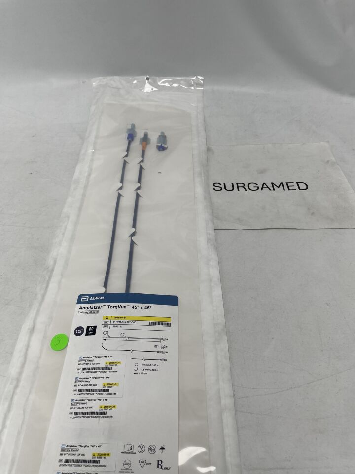 9-TV45X45-12F-080 - ABBOTT - AMPLATZER TorqVue 45Degree x 45Degree Delivery Sheath - 12Fr x 80cm (L), (EA)