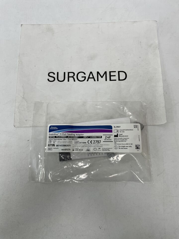 0127 - BOSTON SCIENTIFIC - EndoVive Y-Port Feeding Adapter Initial Gastrostomy Tube Y-Port Adapter, (EA)
