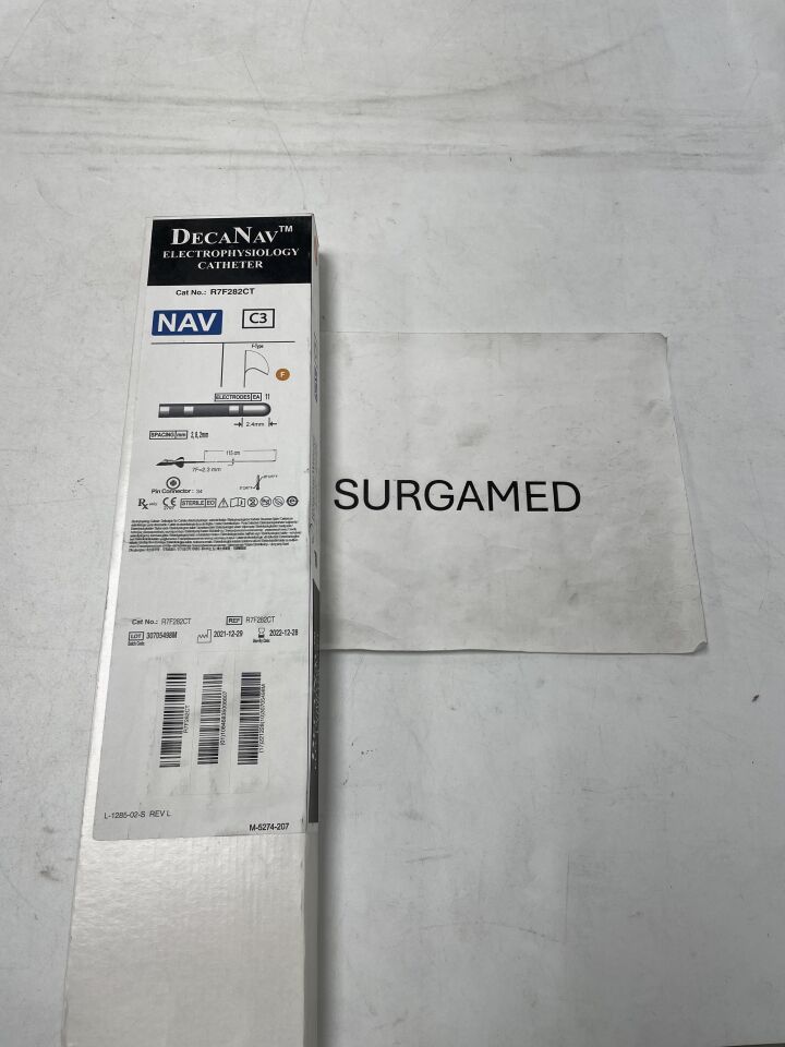 R7F282CT - BIOSENSE WEBSTER - DecaNav Electrophysiology Catheter - 2-8-2mm - F Curve - 7Fr x 115cm (L), (BX/1)