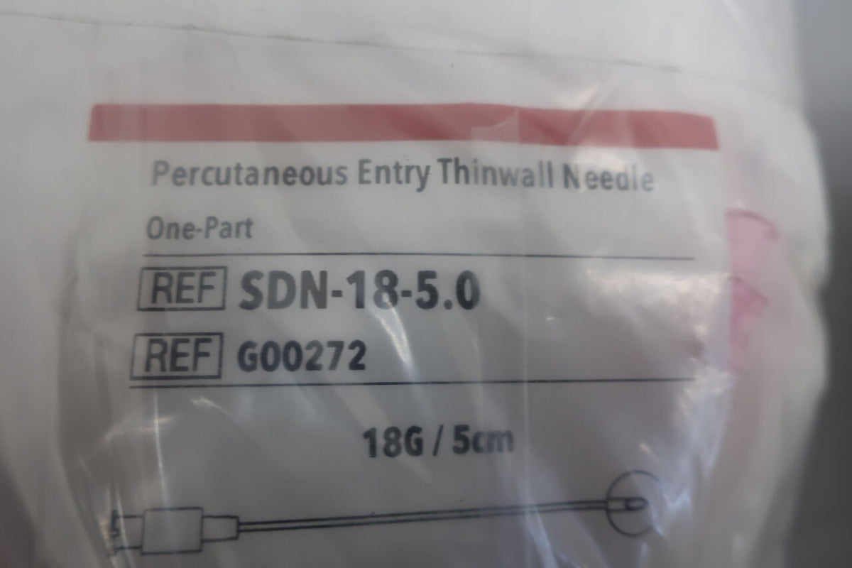 G00272 - COOK - Percutaneous Entry Needle, One-Part, 18G x 5cm - UOM EA - expiration 2027-03-18, (EA)