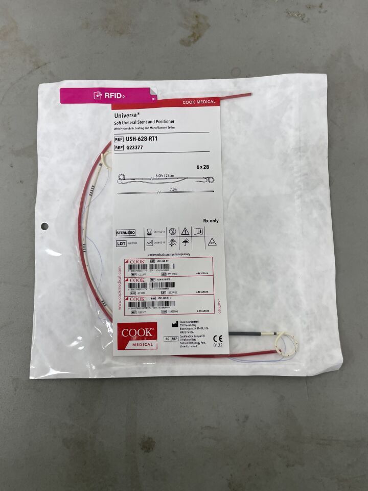 G23377 - COOK - Universa Soft Ureteral Stent and Positioner, 7 Fr x 28 cm Length - UOM EA - expiration 2027-03-11, (EA)