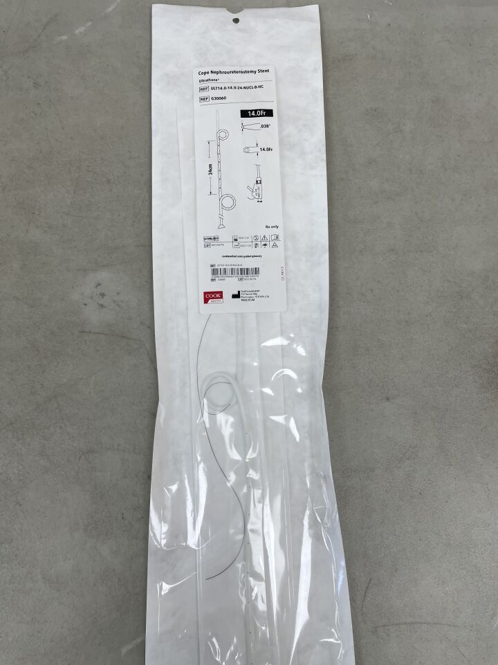 G30060 - COOK - Cope Nephroureterostomy Stent, 14Fr - UOM EA - expiration 2026-11-20, (EA)