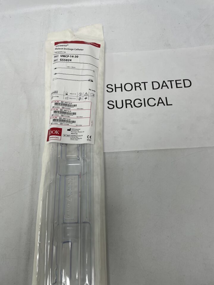 G55824 - COOK - Universa Malecot Drainage Catheter Suprapubic Set, 14F x 30cm - UOM EA - expiration 2026-11-15, (EA)