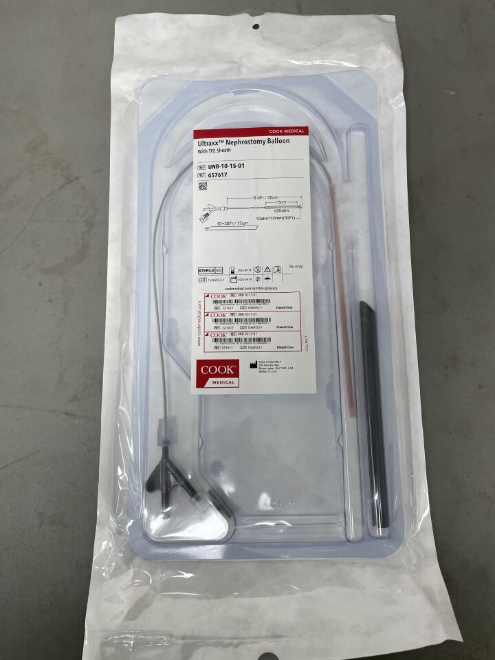 G57617 - COOK - ULTRAXX Nephrostomy Balloon, with TFE Sheath, 6Fr - UOM EA - expiration 2026-09-19, (EA)