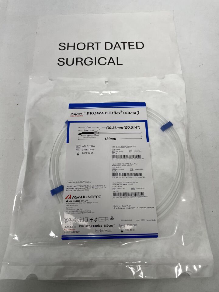 AGH147000J - ASAHI - PROWATERflex PTCA Guide Wire - J-Tip (82358-11) - .014" x 180cm, (EA)