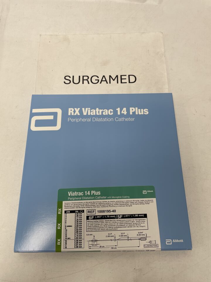 1008195-40 - ABBOTT - Viatrac 14 Plus Peripheral Dilatation Catheter with Microglide Coating - 5.5mm x 40mm x 135cm, (BX)