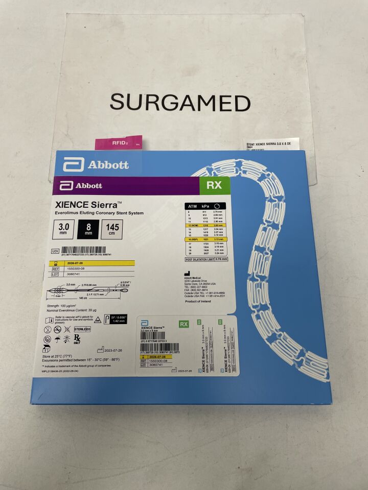 1550300-08 - ABBOTT - Xience Sierra Everolimus Eluting Coronary Stent System - RX - 3.00mm x 8mm, (BX)