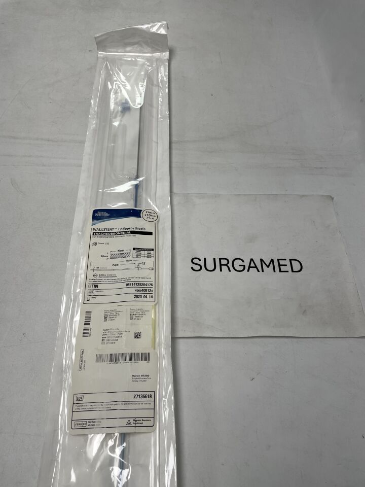 40512 - BOSTON SCIENTIFIC - WALLSTENT Endoprosthesis Self-Expanding Stent - Tracheobronchial - 24mm x 70mm x 75cm (L), (EA)