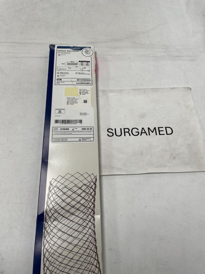 1204416607 - BOSTON SCIENTIFIC - VENOUS WALLSTENT Self-Expanding Stent - 16mm x 60mm x 75cm (L), (BX)