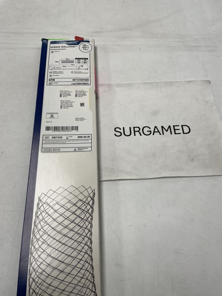 1204418607 - BOSTON SCIENTIFIC - VENOUS WALLSTENT Self-Expanding Stent - 18mm x 60mm x 75cm (L), (BX)