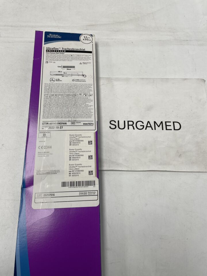 7631 - BOSTON SCIENTIFIC - Ultraflex Tracheobronchial Uncovered Distal Release Stent System - 12mm x 30mm (L), (BX)