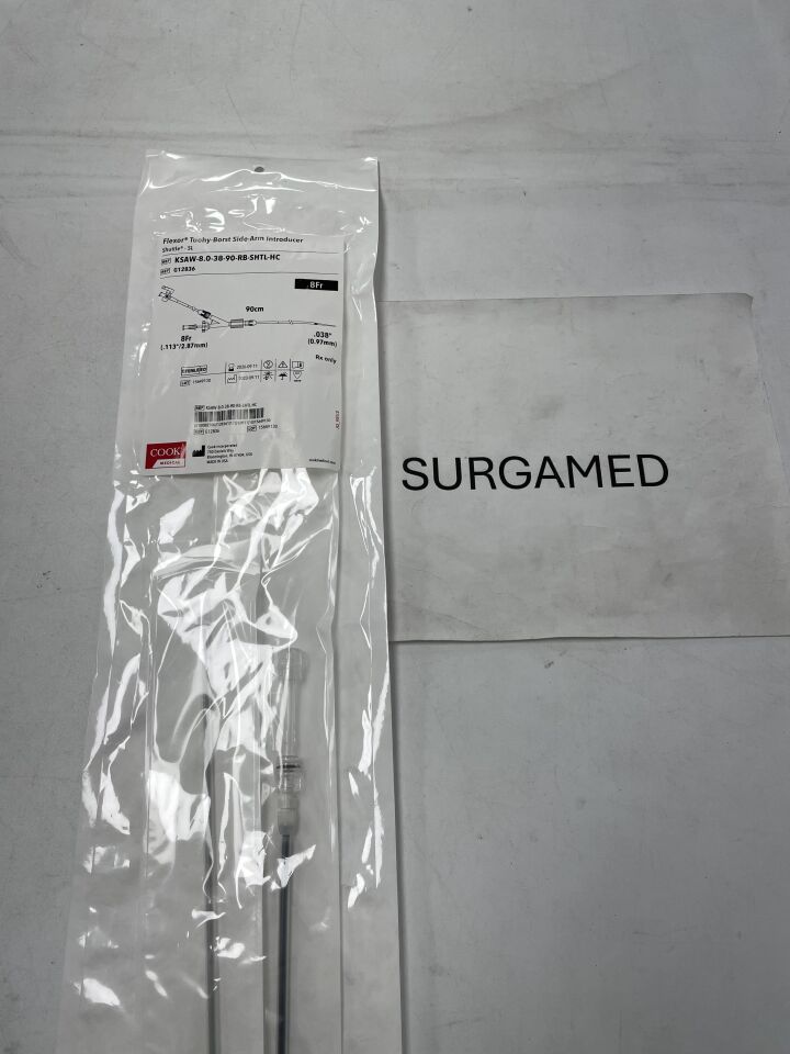 G12836 - COOK - Flexor Tuohy-Borst Side-Arm Introducer - Shuttle-SL - 8Fr x .038" x 90cm (L), (EA)