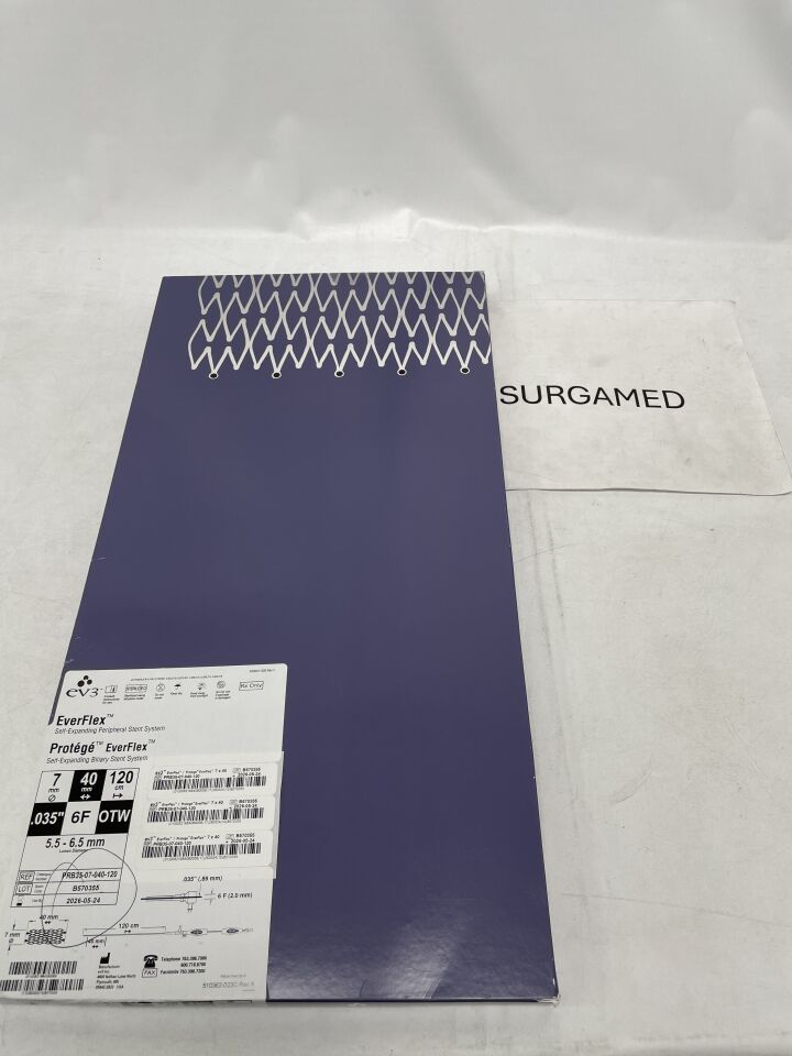 PRB35-07-040-120 - EV3 - EverFlex Self-Expanding Peripheral Stent System, 7mm diameter X 40mm, (BX)