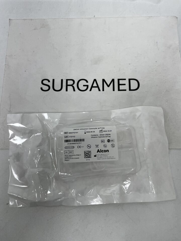 8065752151 - ALCON - 25G Sutured Infusion Cannula, 4mm with Tray, (EA)