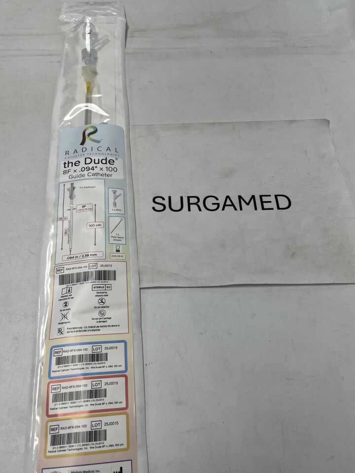 RAD-8FX-094-100 - RADICAL CATHETER TECHNOLOGIES - the Dude Guide Catheter - 8F x .094" x 100cm, ()