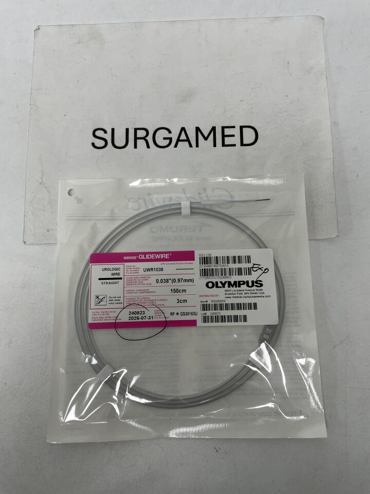 UWR1038 - TERUMO - Radifocus Glidewire - Straight, Urologic Wire - .038" x 150cm x 3cm, (EA)