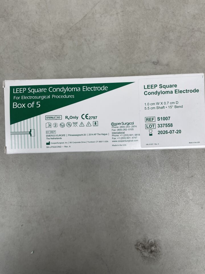 S1007 - COOPER SURGICAL - LEEP Square Condyloma Electrode, (BX)