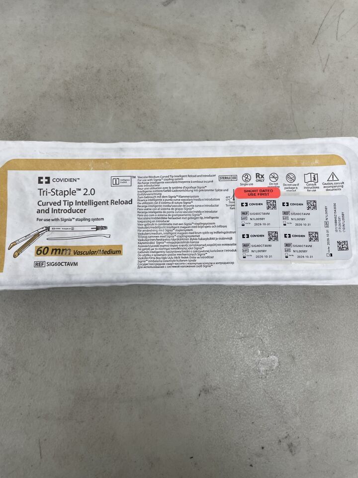 SIG60CTAVM - COVIDIEN - Tri-Staple 2.0 Curved Tip Intelligent Reload and Introducer, 60mm, Vascular, Medium, (EA)