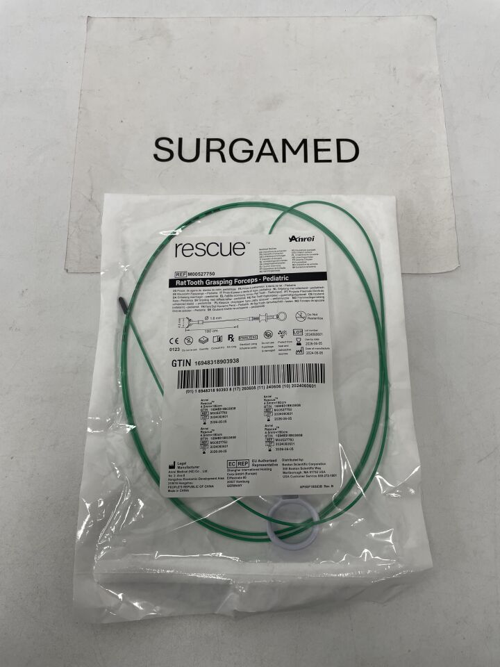 M00527750 - ANREI MEDICAL - Rescue Rat Tooth Grasping Forceps - Pediatric - 4.5mm x 1.8mm x 180cm, (EA)