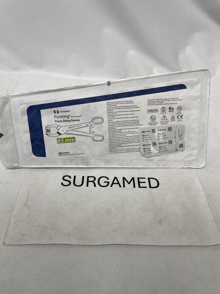 020242 - COVIDIEN - Purstring 65 Single-Use Stapler with Monosof 2-0 Suture, 65 mm Size, (EA)