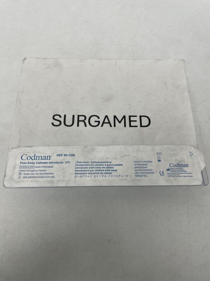 83-1326 - CODMAN - Peel Away Catheter Introducer - 14F x 7", (EA)