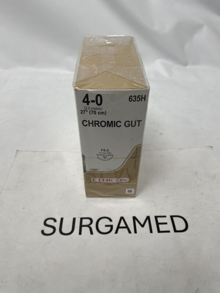 635H - ETHICON - Gut Chromic Absorbable Monofilament Suture, Size 4-0, 27 in. Length, FS-2 Needle, (BX)