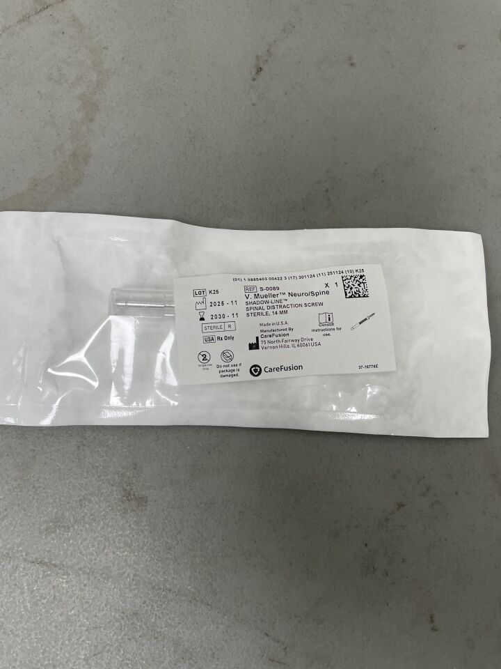 S-0089 - CAREFUSION - V. Mueller Neuro/Spine Shadow-Line Spinal Distraction Screw, 14 MM, (EA)