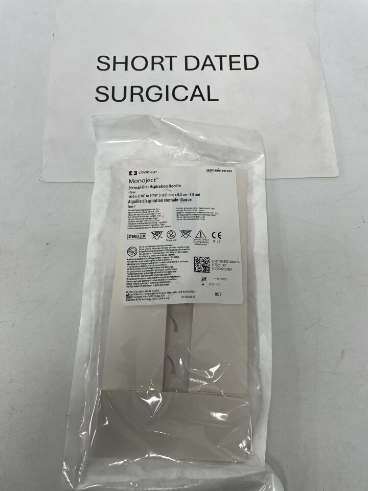 8881245164 - COVIDIEN - Monoject Sternal-Iliac Aspiration Needle, 16G x 3/16" to 1-7/8" Length, I-Type, (EA)