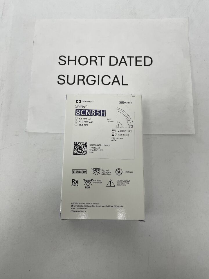8CN85H - COVIDIEN - Shiley Flexible Tracheostomy Tube w/TaperGuard Cuff, DIC 8.5mm, (BX/1)