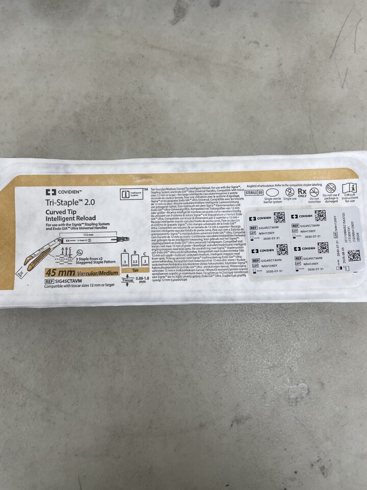 SIG45CTAVM - COVIDIEN - Vascular/Medium Tri-Staple 2.0 Curved Tip Reload 45mm, (EA)