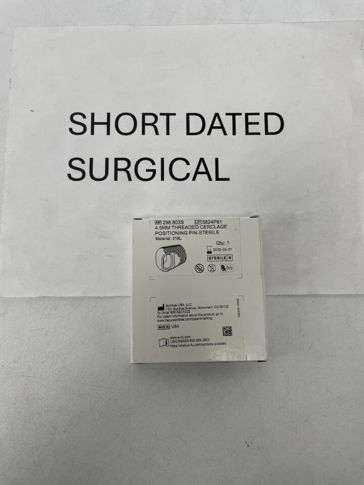 298.803S - DEPUY SYNTHES - Threaded Cerclage Positioning Pin, 4.5 mm dia., Sterile, (BX)