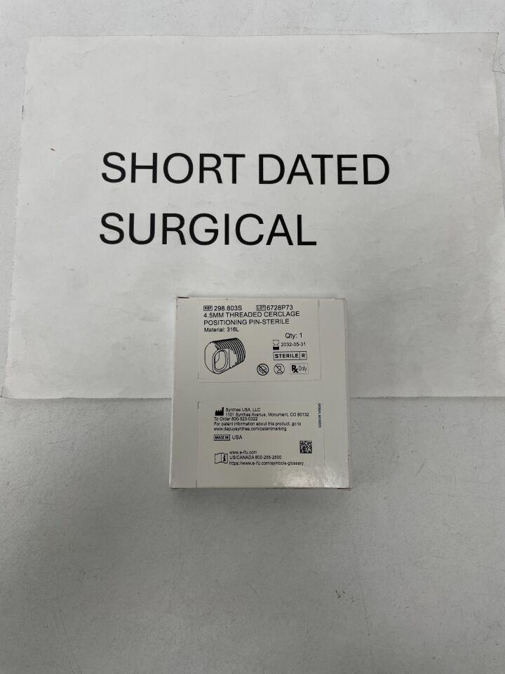 298.803S - DEPUY SYNTHES - Threaded Cerclage Positioning Pin, 4.5 mm dia., Sterile, (BX)