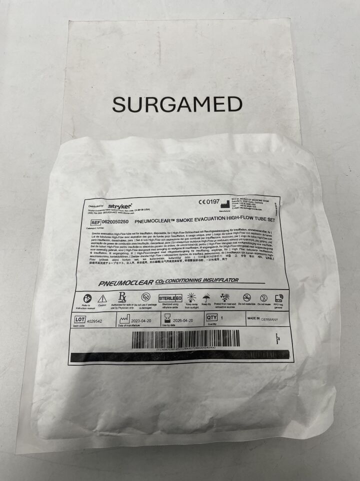 0620050250 - STRYKER - PneumoClear Smoke Evacuation High Flow Tube Set, (EA)