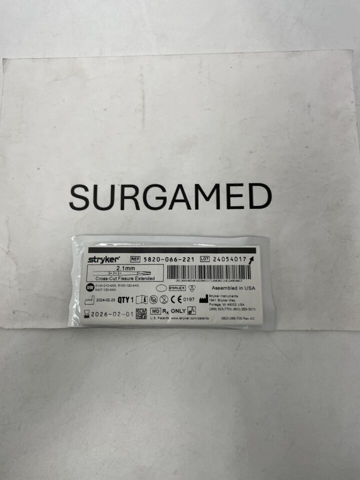 5820-066-221 - STRYKER - Cross-Cut Fissure Bur, Extended 2.1mm Diameter, (EA)