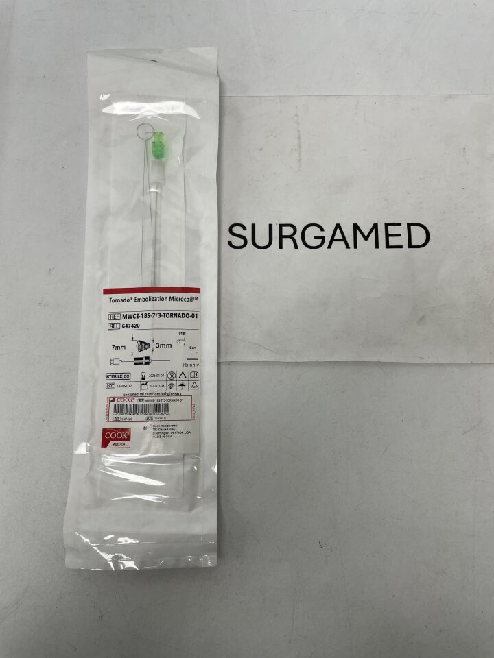 G47420 - COOK - Tornado Embolization Coil - MWCE-18S-7/3-TORNADO-01 - .018" x 9cm x 7mm/3mm, (EA)