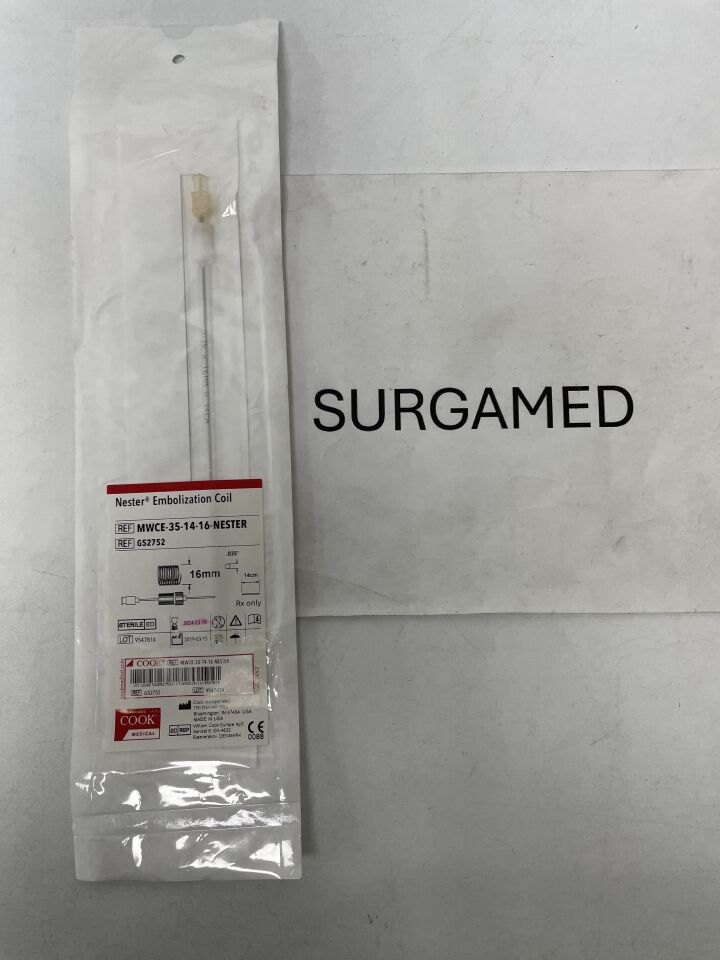 G52752 - COOK - Nester Embolization Coil - MWCE-35-14-16-NESTER - .035" x 14cm x 16mm, (EA)