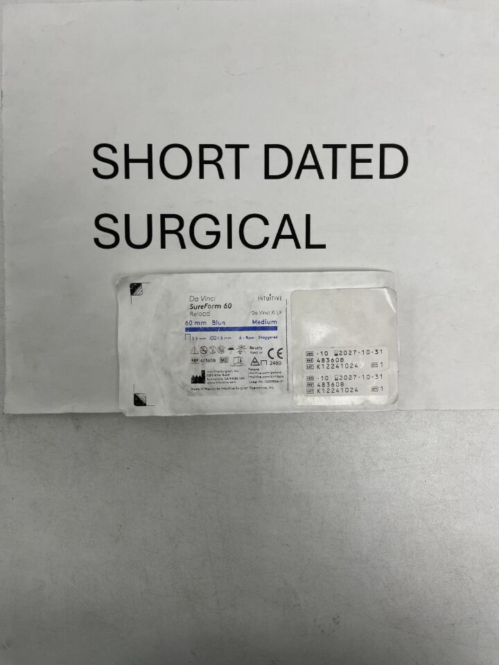 48360B - INTUITIVE SURGICAL - da Vinci SureForm 60mm-3.5mm Reload, Six-Row Blue, (EA)