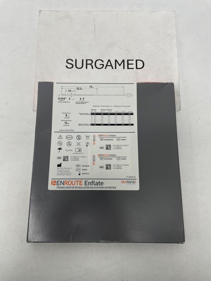 SR-5025-BC - SILK ROAD MEDICAL - ENROUTE Enflate Transcarotid RX Balloon Dilatation Catheter - 5mm x 25mm x 75cm, (BX)