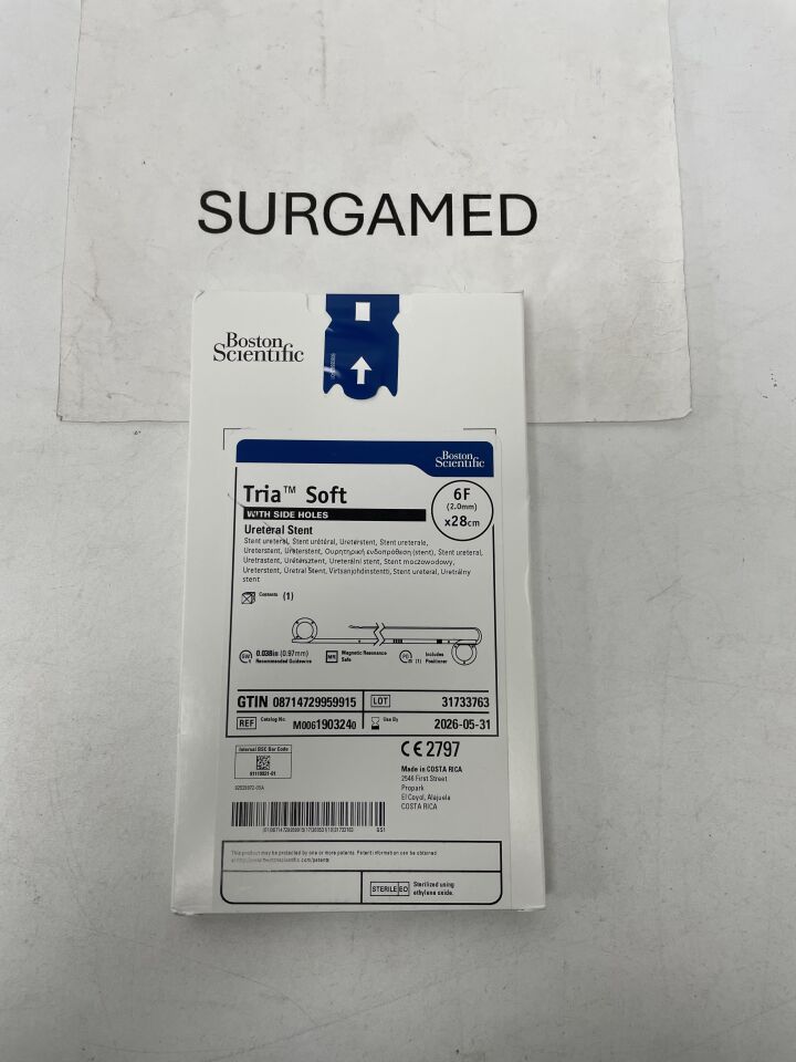 190324 - BOSTON SCIENTIFIC - Tria Soft Ureteral Stent with Side Holes - 6Fr x 28cm, (BX)