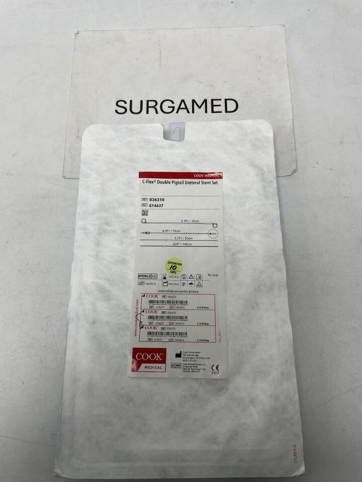G14637 - COOK - C-Flex Double Pigtail Ureteral Stent Set, 3.7 Fr x 10 cm Length, (EA)