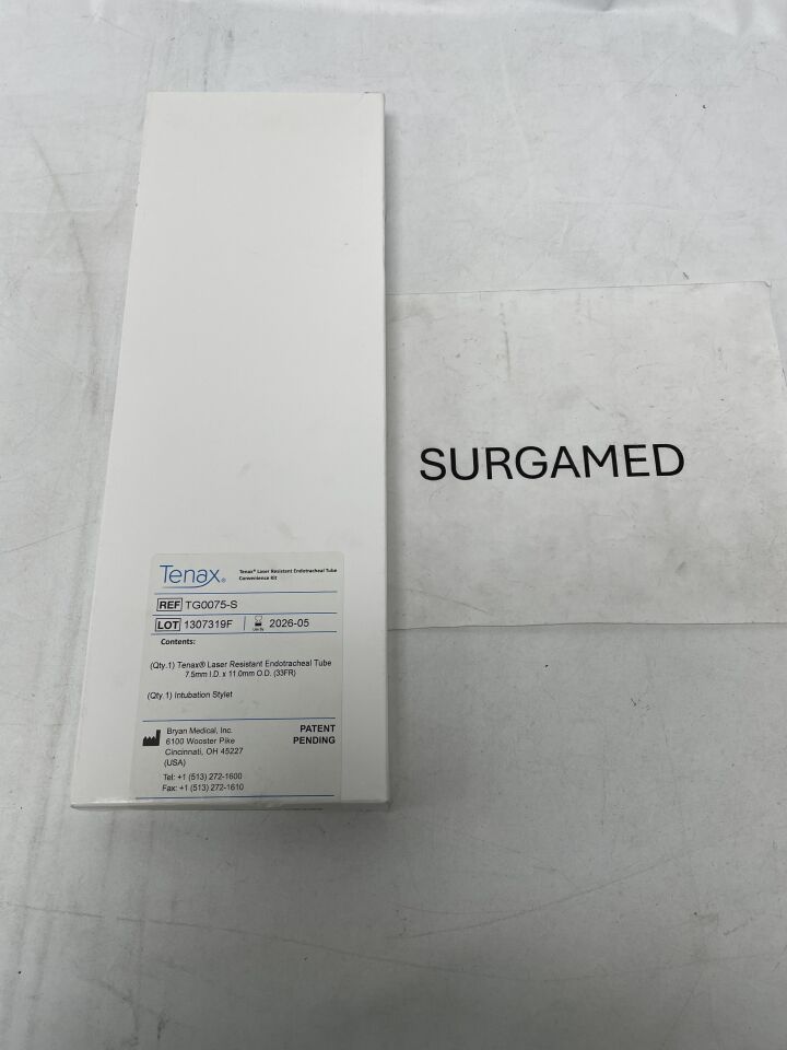 TG0075-S - TENAX - Laser Resistant Endotracheal Tube I.d. 75mm X O.d. 11.0mm, (BX)