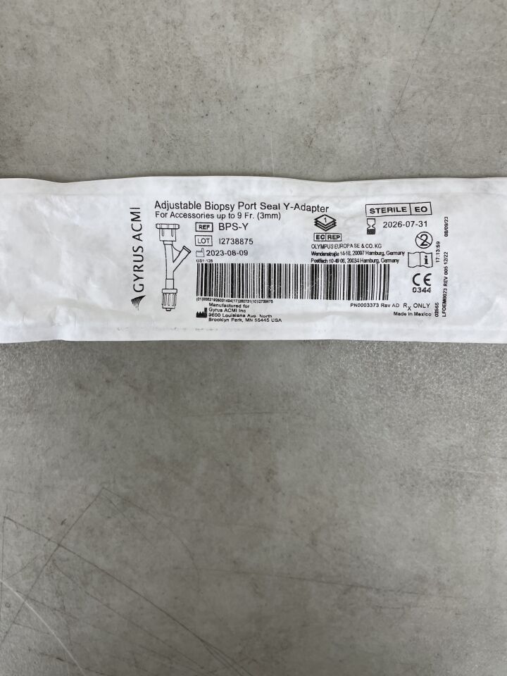 BPS-Y - GYRUS - Adjustable Biopsy Port Seal Y-Adapter for Accessories up to 9Fr., (EA)