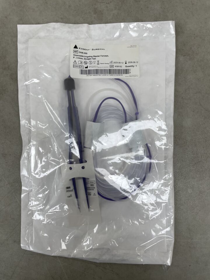 DNI8-05S - KATALYST SURGICAL - Kogent Surgical Disposable Dual Irrigating Bipolar Forceps 8.00" 0.5mm Tips, (EA)