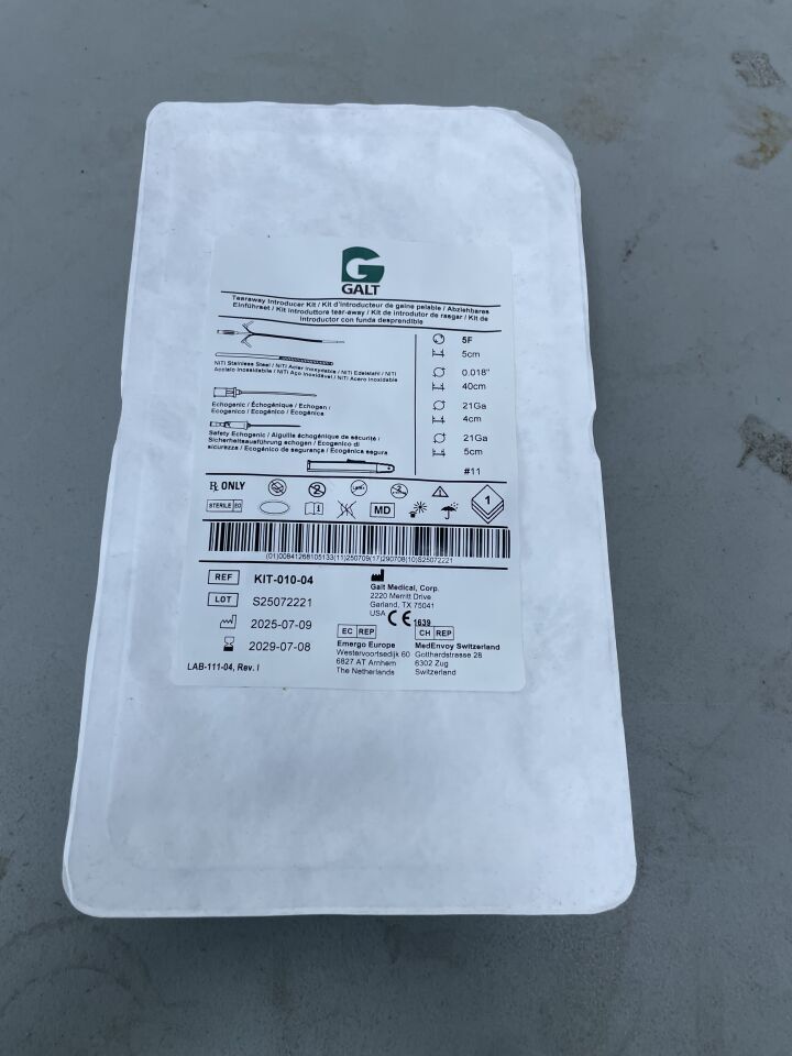 KIT-010-04 - GALT MEDICAL - Micro-Access Tearaway Introducer Kit - 5Fr x 5cm x .018" x 40cm x 21Ga x 5cm, (EA)