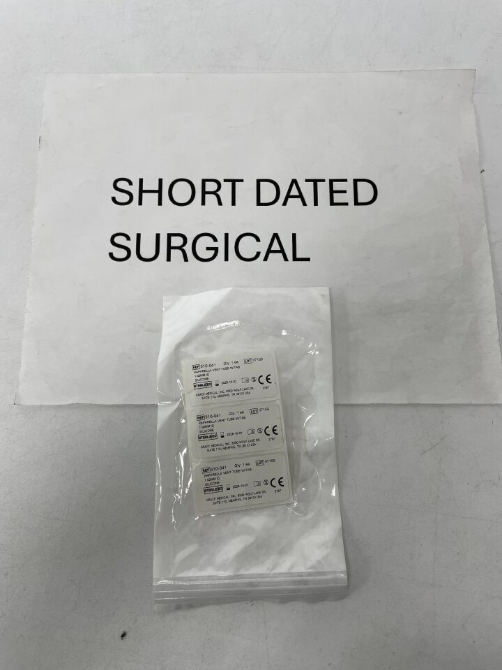 510-041 - GRACE MEDICAL - ENT Paparella Ventilation Tube, w/Tab, Silicone - 1.02mm, (EA)