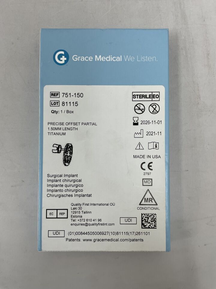 751-150 - GRACE MEDICAL - Precise Offset Partial, 1.50mm, Titanium, (BX)